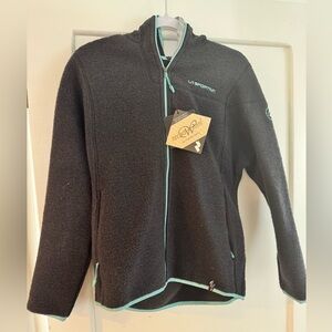 One of a kind La Sportiva wool hooded jacket. It’s brand new with tags!